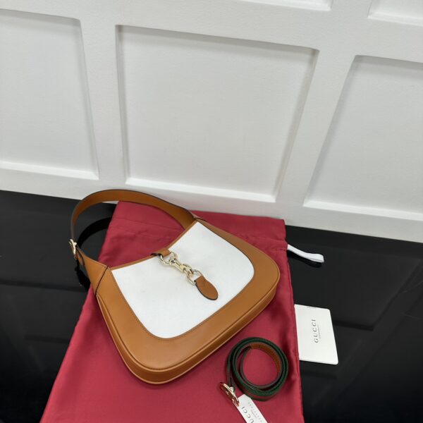 1:1 Replica Gucci Jackie Small Shoulder Bag Brown and White canvas Exclusive For Women 782849 FADGF 9041