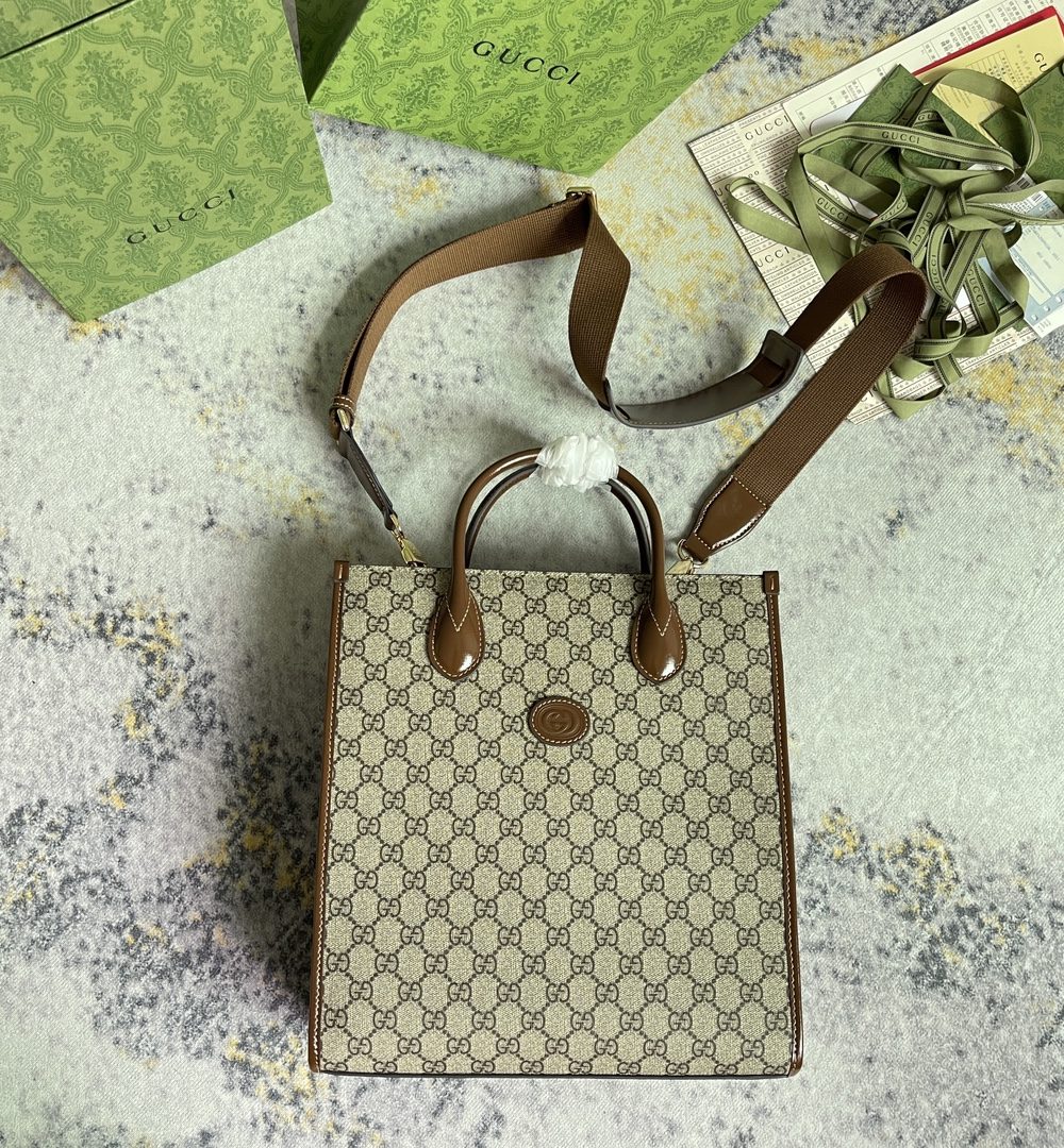 replica gg small tote with interlocking g p