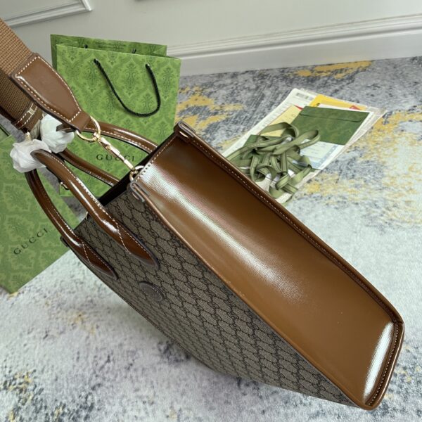 1:1 Replica GG SMALL TOTE WITH INTERLOCKING G P Beige and ebony GG Supreme canvas Exclusive For Women‎ 723308 92THG 8563