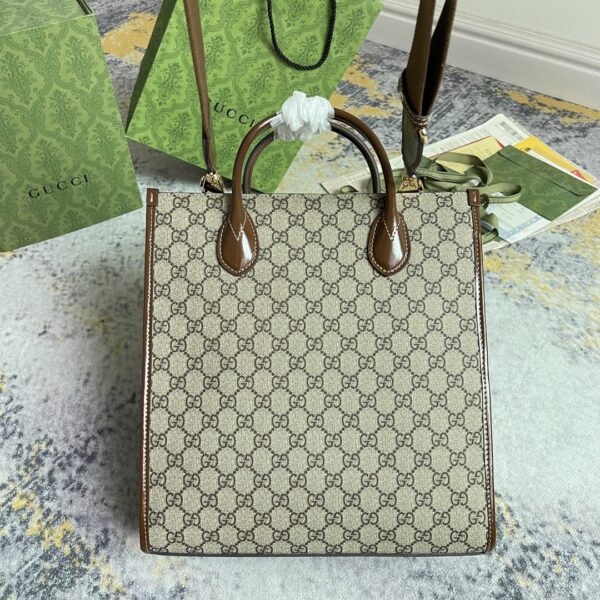 1:1 Replica GG SMALL TOTE WITH INTERLOCKING G P Beige and ebony GG Supreme canvas Exclusive For Women‎ 723308 92THG 8563