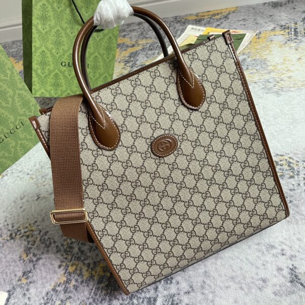 1:1 Replica GG SMALL TOTE WITH INTERLOCKING G P Beige and ebony GG Supreme canvas Exclusive For Women‎ 723308 92THG 8563