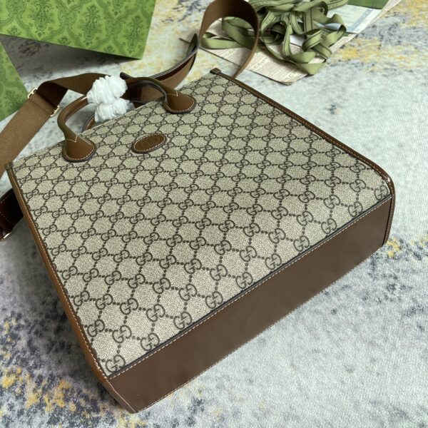 1:1 Replica GG SMALL TOTE WITH INTERLOCKING G P Beige and ebony GG Supreme canvas Exclusive For Women‎ 723308 92THG 8563