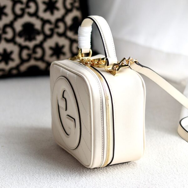 1:1 Replica GUCCI BLONDIE TOP HANDLE BAG P White leather Exclusive For Women 744434 1IV0G 9022
