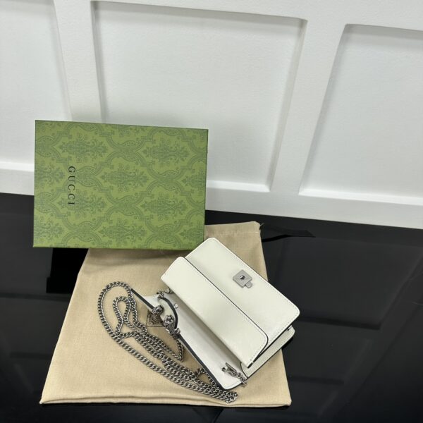 1:1 Replica GUCCI DIONYSUS SUPER MINI BAG P Light grey patent leather Exclusive For Women ‎795368 0AAA6 1712