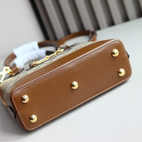 1:1 Replica GUCCI HORSEBIT 1955 SMALL TOP HANDLE BAG P Beige/ebony GG Supreme canvas, and brown leather trims Exclusive For Women 621220 92TCG 8563