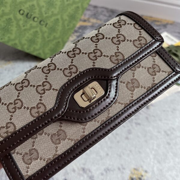 1:1 Replica GUCCI LUCE MINI SHOULDER BAG P Beige and ebony Original GG canvas Exclusive For Women 790038 FADHW 9742