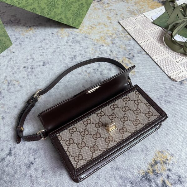 1:1 Replica GUCCI LUCE MINI SHOULDER BAG P Beige and ebony Original GG canvas Exclusive For Women 790038 FADHW 9742