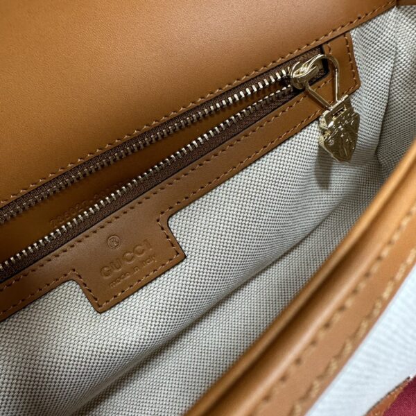 1:1 Replica GUCCI LUCE SMALL SHOULDER BAG Brown And White Canvas Exclusive For Women 786027 FADGF 9041