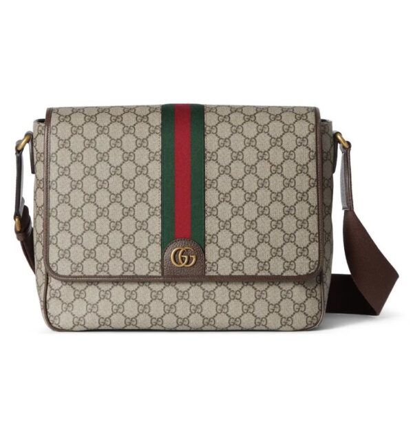 1:1 Replica GUCCI OPHIDIA GG LARGE CROSSBODY BAG P Beige and ebony GG Supreme canvas Exclusive For Women 792119 FACJQ 9741