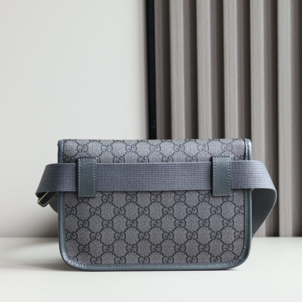 1:1 Replica GUCCI OPHIDIA GG SMALL BELT BAG P Grey and black GG Supreme canvas Exclusive For Women 752597 2ZGMN 8576