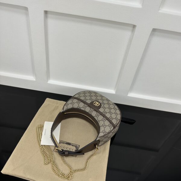 1:1 Replica GUCCI OPHIDIA GG SUPER MINI SHOULDER BAG P Beige and ebony GG Supreme canvas Exclusive For Women 772308 K9GSG 8367