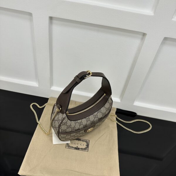 1:1 Replica GUCCI OPHIDIA GG SUPER MINI SHOULDER BAG P Beige and ebony GG Supreme canvas Exclusive For Women 772308 K9GSG 8367
