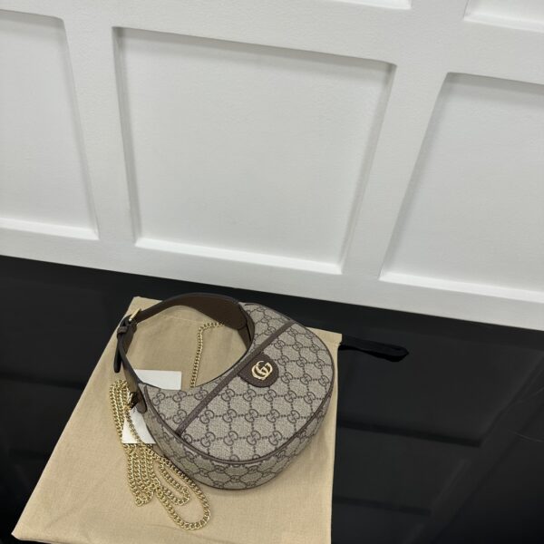 1:1 Replica GUCCI OPHIDIA GG SUPER MINI SHOULDER BAG P Beige and ebony GG Supreme canvas Exclusive For Women 772308 K9GSG 8367