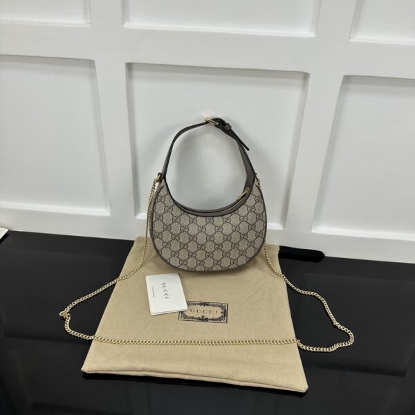 1:1 Replica GUCCI OPHIDIA GG SUPER MINI SHOULDER BAG P Beige and ebony GG Supreme canvas Exclusive For Women 772308 K9GSG 8367