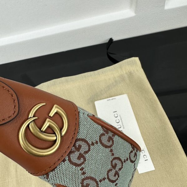 1:1 Replica GUCCI OPHIDIA SUPER MINI SHOULDER BAG P Pale blue and brown GG canvas Exclusive For Women 783124 FADAR 4941