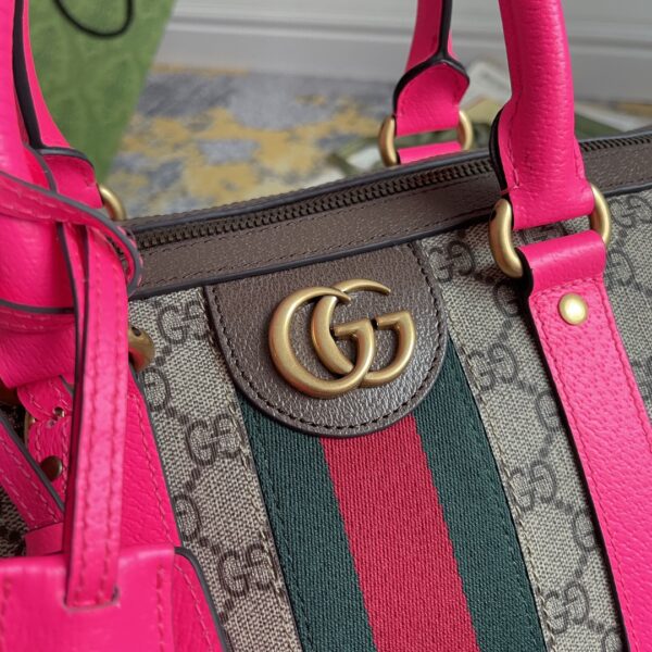1:1 Replica GUCCI SAVOY MEDIUM DUFFLE BAG P Beige and ebony GG Supreme canvas Exclusive For Women 724642 FADHS 9755