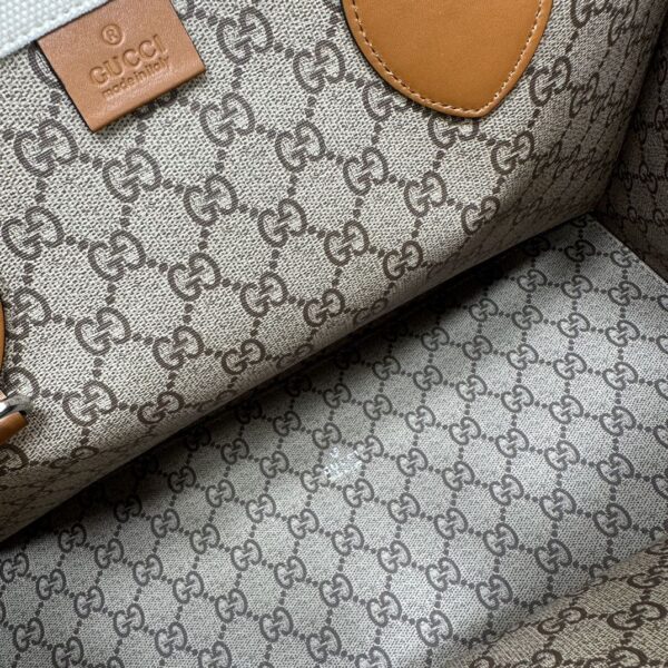 1:1 Replica GUCCI TOTE BAG WITH GUCCI PRINT P Brown And Beige Canvas Exclusive For Women ‎772177 FACUL 8451