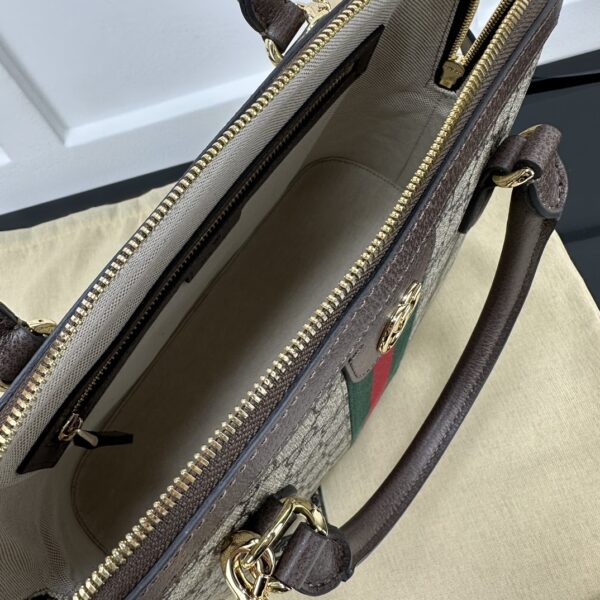 1:1 Replica GUCCI OPHIDIA MEDIUM TOP HANDLE BAG P Beige and ebony GG Supreme canvas Exclusive For Women‎ 795258 96IWG 8745