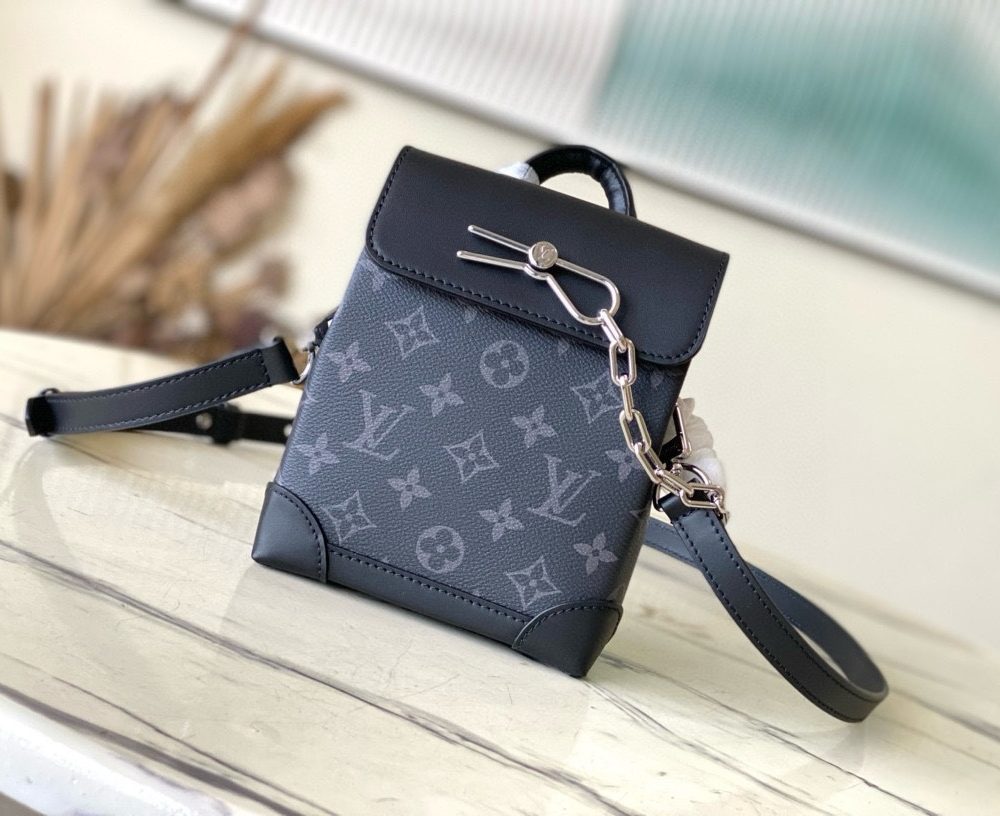 [REP 1:1] Louis Vuitton Nano Steamer Monogram Eclipse Unique Bag For Unisex M82774 - 18cm