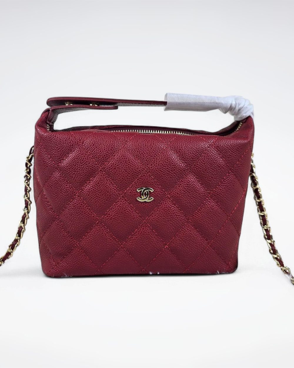 [REP 1:1] Chanel  25C lunch box bag Red luxury Bag For Women, Women’s Bags 21.5cm