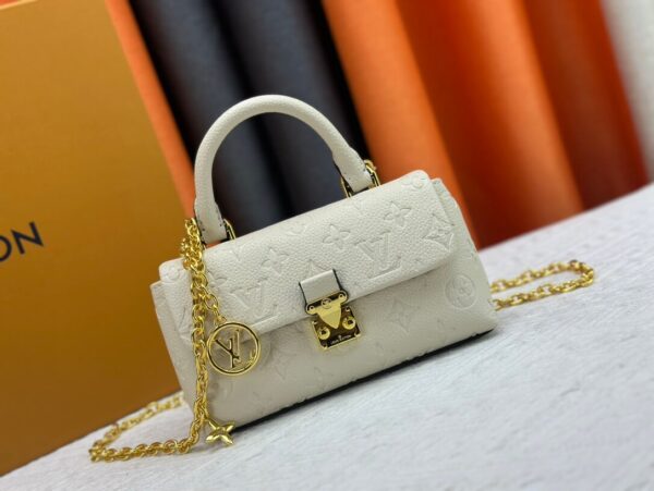 1:1 Replica Louis Vuitton LV Nano Madeleine Bicolor Monogram Empreinte Leather Luxury Bag For Women M12145  - 21cm