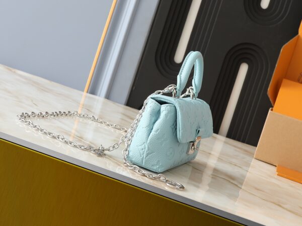 1:1 Replica Louis Vuitton LV Nano Madeleine Bicolor Monogram Empreinte Leather Luxury Bag For Women M12211  - 21cm