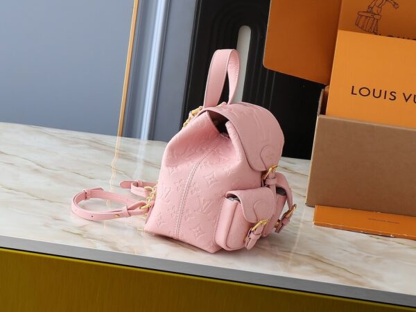 1:1 Replica Louis Vuitton LV Backup Bicolor Monogram Empreinte Leather Luxury Bag For Women M47074  - 22cm