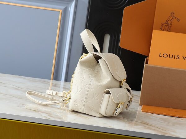 1:1 Replica Louis Vuitton LV Backup Bicolor Monogram Empreinte Leather Luxury Bag For Women M47106  - 22cm