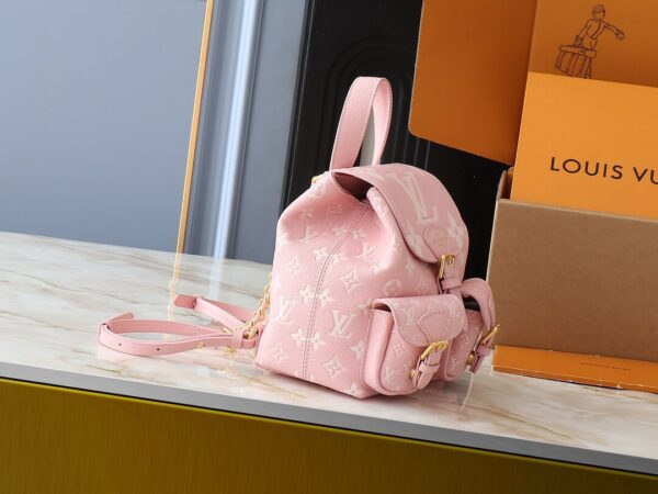 1:1 Replica Louis Vuitton LV Backup Bicolor Monogram Empreinte Leather Luxury Bag For Women M12987  - 22cm
