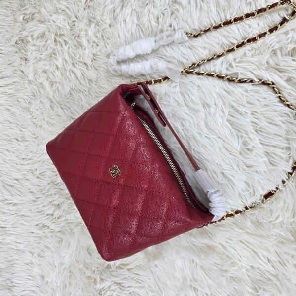 [REP 1:1] Chanel  25C lunch box bag Red luxury Bag For Women, Women’s Bags 21.5cm