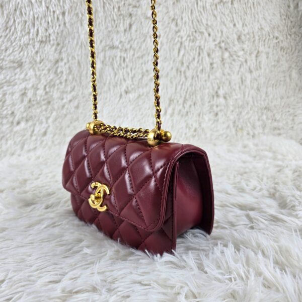 [REP 1:1] Chanel 21 Plum Red luxury Bag  For Women, Women's Bags 22cm
