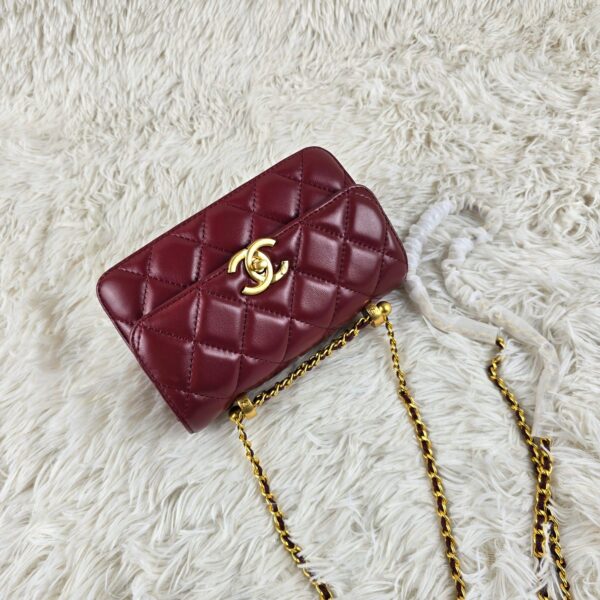 [REP 1:1] Chanel 21 Plum Red luxury Bag  For Women, Women's Bags 22cm