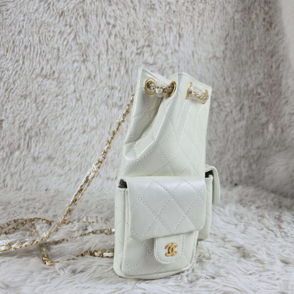 [REP 1:1] Chanel 25C White Duma Bucket Backpack luxury Bag  For Women, Women's Bags 31cm