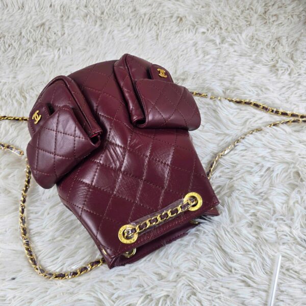 [REP 1:1] Chanel 25C Red Duma Bucket Backpack luxury Bag  For Women, Women's Bags 31cm