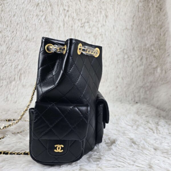 [REP 1:1] Chanel 25C Black Duma Bucket Backpack luxury Bag  For Women, Women's Bags 31cm