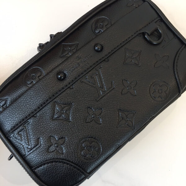 1:1 Replica Louis Vuitton LV Alpha Wearable Wallet Monogram Shadow Leather Unique Bag For Unisex M82544 - 18.5 cm