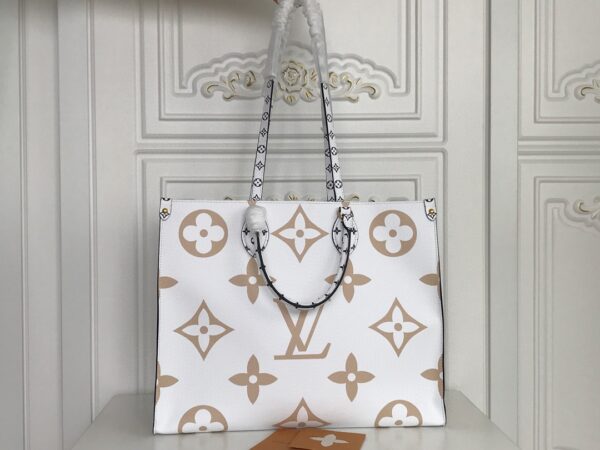1:1 Replica Louis Vuitton MONOGRAM GIANT ONTHEGO GM WHITE KHAKI GREEN BEIGE Bag 41cm