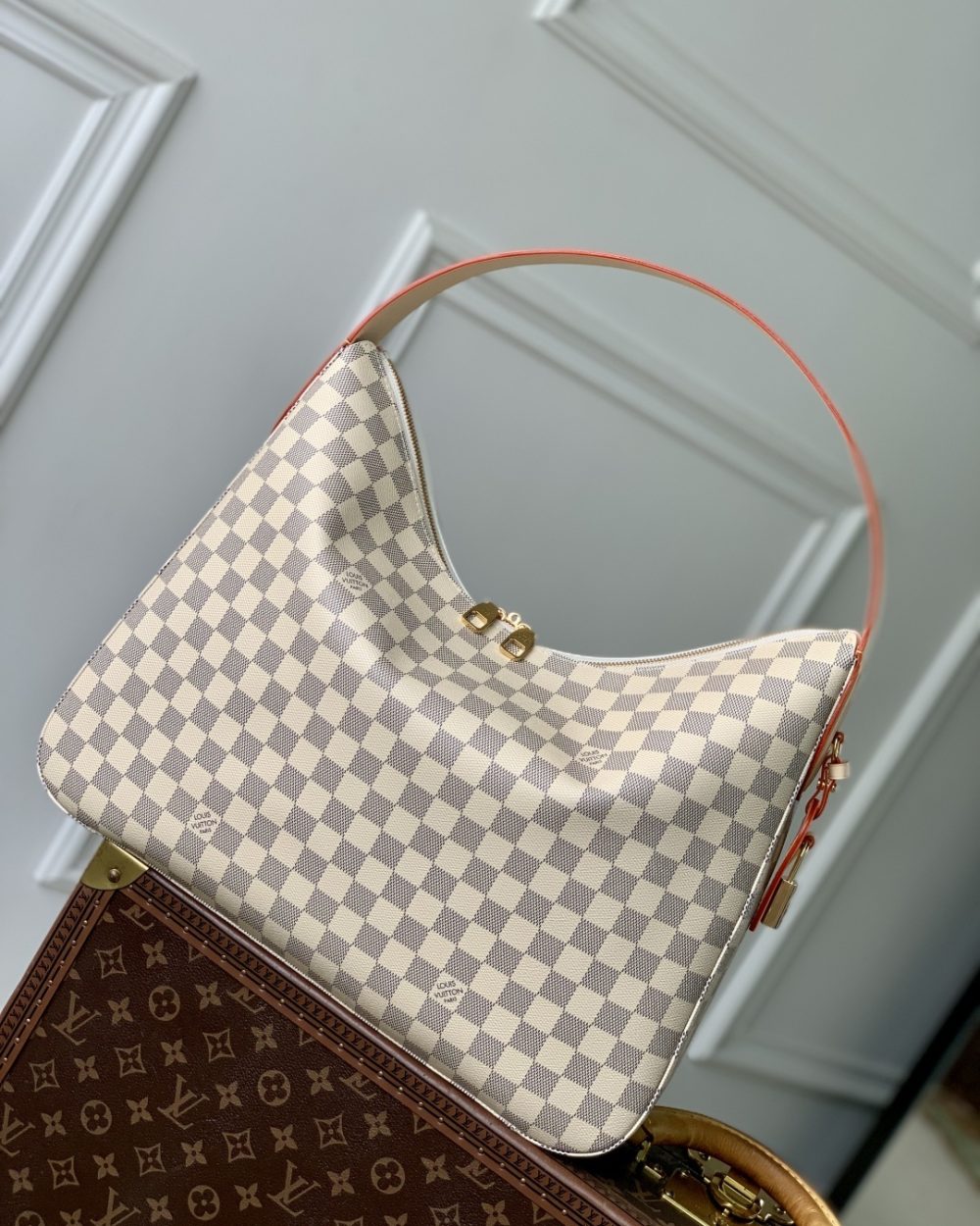 1:1 Replica Louis Vuitton LV Slouchy MM Damier Azur Canvas N00126 - 40cm